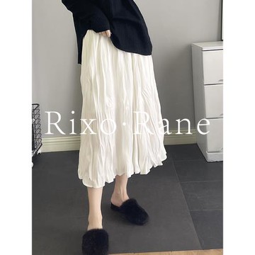 法國Rixo Rane 颯美有型⭐法式赫本風高級感白色百褶半身裙女夏季
