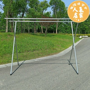 雙桿晾衣架 鍍鋅鋼管晾衣架落地折疊室內陽台曬衣架室外雙桿曬被子擺攤掛衣架