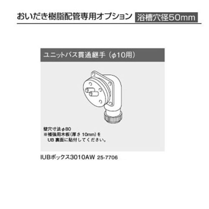 リンナイ IUBボックス3010AW ユニットバス貫通継手(φ10用) 25-7706 おいだき樹脂配管専用オプション Rinnai 通販  LINEポイント最大0.5%GET LINEショッピング