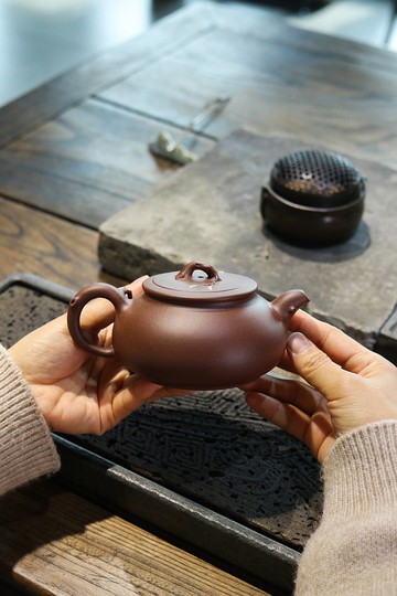 送禮紫砂壺茶壺玉兰 国工作品  底槽清 300ml 手工内推孔 潘云燕