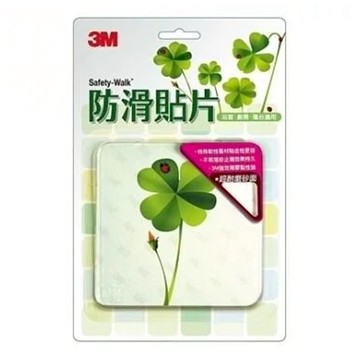 3M 防滑貼片 單裸片  6片  13 x 13cm  植物 綠色