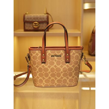 COVCHIE蔻臣菜籃子女包 2023新款輕奢復古印花單肩手提包小托特包