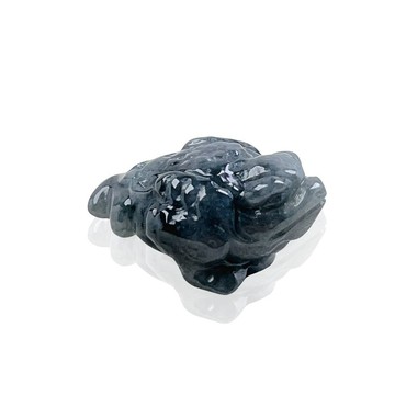 【招財神獸】烏雞翡翠三腳蟾蜍擺飾 | 天然緬甸玉翡翠A貨 | 送禮