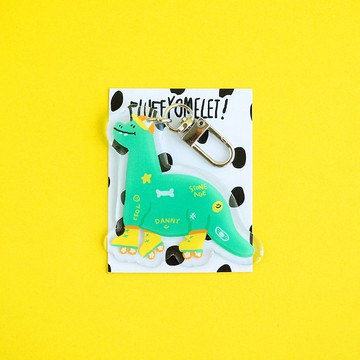 Fluffy Omelet - KEYCHAIN / PIN / PHONE GRIP - DANNY DINOSAUR