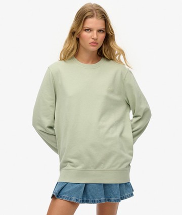 Superdry Women's Oversized Classic Essential Sweatshirt Light Blue Size: XL