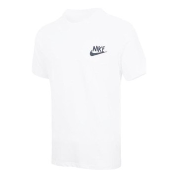 Men's Nike Sportswear Logo Alphabet Printing Round Neck Short Sleeve White T-Shirt