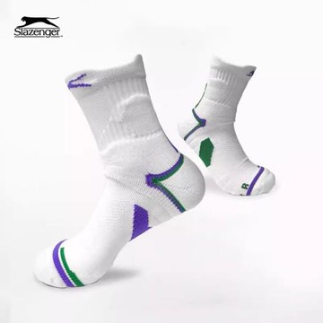 Slazenger史萊辛格專業網球運動襪子透氣毛巾底羽毛球襪中筒襪男