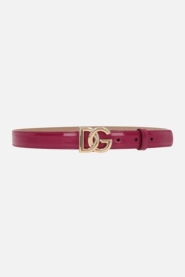 DOLCE & GABBANA DG logo buckle-detailed patent leather belt Woman