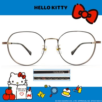 HELLO KITTY▪︎經典｜星光點點 多邊框眼鏡｜璀璨灰