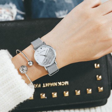 ins學院風韓版簡約森女系復古小表盤女中學生帆布帶閨蜜手表小巧