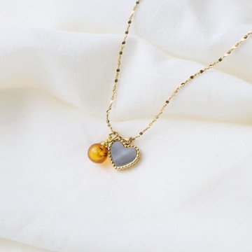 【ScentMûes森繆斯】~輕奢風~ 天然母貝擴香項鍊-甜美愛心款