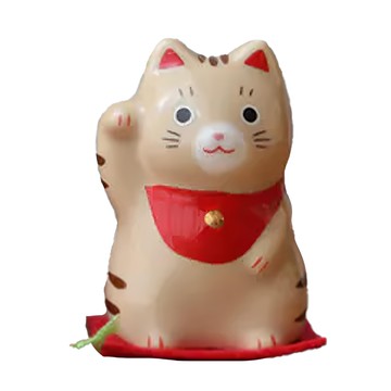 藥師窯 茶虎斑 福來招財貓 小(5.5cm)