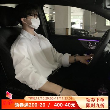 惡棍那不勒斯襯衫男長袖韓版設計感帥氣很仙的襯衣休閑痞帥打底衫