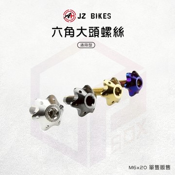 JZ 傑能 螺絲 牌照螺絲 大牌螺絲 M6x20 六角螺絲 造型螺絲 車牌螺絲 白鐵螺絲 大頭螺絲 機車螺絲 鍍鈦螺絲