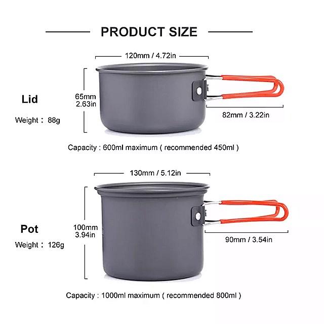 ワイドア 超軽量 キャンプ 調理器具 屋外 食器 ポット セット ハイキング トラベル ピクニック 皿 用 品 用 品0