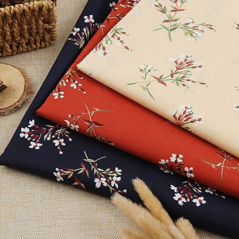 生地綿100 カット売り布地春夏花柄シャツワンピース手芸飾りdiyベージュ赤ネイビー幅142cm1m単位 通販 Lineポイント最大get Lineショッピング