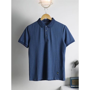 BIGGEZI復古質感高品質面料簡約微彈修身短袖T恤POLO衫小刺繡點綴
