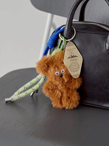 俏皮毛絨小熊鑰匙結繩吊墜(0H001278800) - AMERICAN HOLIC