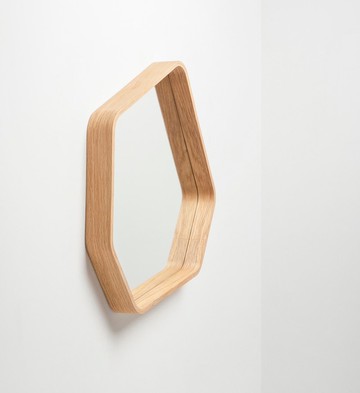 Polygon 木質六角鏡│白橡木