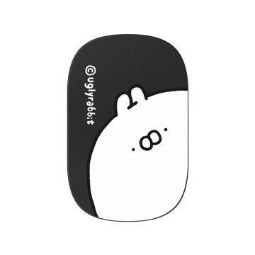 固架 MAX- MagSafe 兼容 黑 - Ugly Rabbit 醜白兔 - 大臉經典款