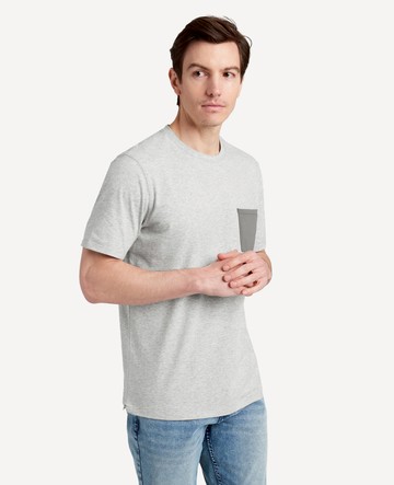 Kenneth Cole | Colorblock Pocket Crew Neck T-Shirt in Heather/Grey, Size: 2XL