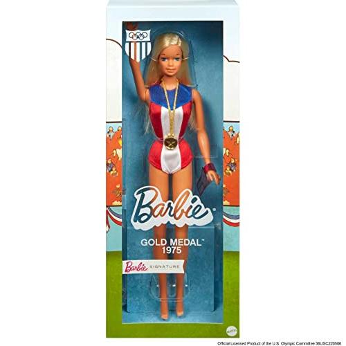 Barbie 1975 Gold Medal Doll Reproduction Wearing Olympics-Themed