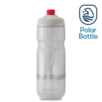 【Polar Bottle】20oz 雙層保冷噴射水壺 RIDGE 白-銀