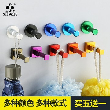 免打孔掛鉤門后衣服排鉤廚房浴室太空鋁衣帽鉤單個單鉤壁掛掛衣鉤