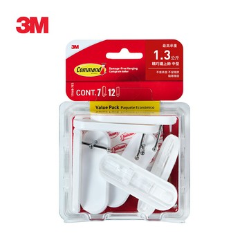 3M 17068-7ES 無痕精巧鐵上鉤-中型(7入組)