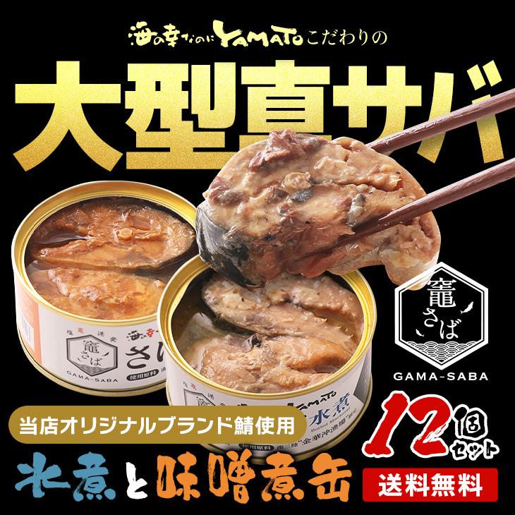 竈さば x 木の屋 水煮と味噌煮缶 合計12個セット 金華山沖漁場・魚体500g以上の竈さばでつくる絶品の鯖缶 サバ さば 鯖 缶詰 非常食 木の屋 石巻水産 お歳暮