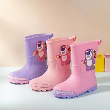 新款兒童雨鞋女童防滑雨靴寶寶幼兒學生小童卡通可愛小熊防水鞋