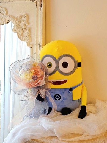 小小兵永生花束 玩偶花束 波波球花束 客製化訂製 高雄永生