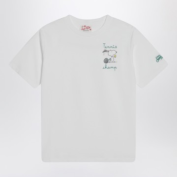 White T-shirt with Snoopy tennis print