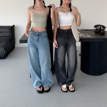 ISA_就是你在找的! 美式外車線造型彎刀牛仔褲_55001