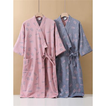 浴袍純棉紗布女成人新款睡袍大碼吸水速干洗澡可穿式浴巾浴衣男士