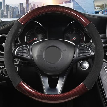 碳纖真皮翻毛皮汽車方向盤套 適用于長城哈弗H6 H2 M6初戀大狗H4