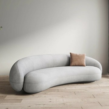 【含稅/免運】 侘寂風弧形布藝沙發半圓弧腰果網紅休閑沙發美容院休息接待洽談椅