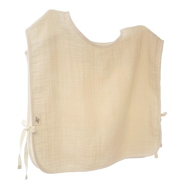 嗚啾啾 三層紗布背心式媽媽口水巾  1個  象牙色