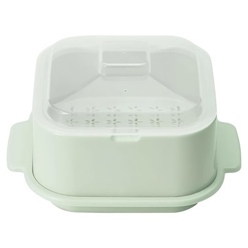 Recopo 微波爐專用蒸籠 料理用具 聚丙烯 日本製造  綠色  1個
