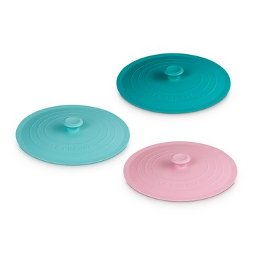 LE CREUSET -耐熱矽膠矽膠圓型保鮮蓋20.5cm(加勒比海藍/薄荷綠/淡粉紅)