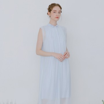 翼領直角肩襯衫洋裝 #D00082