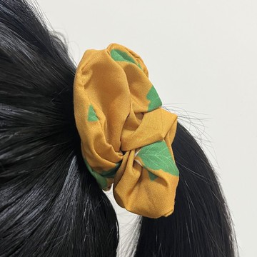 台灣手工製造 大腸髮圈 數位熱昇華印花 阿美族龍葵圖樣