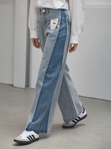 MIX FOLDING POCKET WIDE DENIM PANTS (NSDP524)