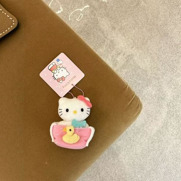臺灣出貨💥小紅書新款可愛冒泡泡粉色小鴨子浴缸kt包掛車掛多巴胺百搭超萌