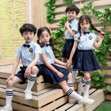 六一幼兒園園服小學生大合唱演出服班服兒童背帶褲校服畢業照服裝