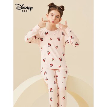 迪士尼女童秋衣秋褲套裝全棉毛衫兒童內衣純棉女孩中大童線衣線褲