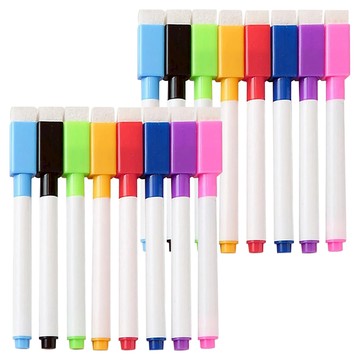 QIDINA 磁吸可擦拭8色白板筆 A款  藍色 + 黑色 + 綠色 + 黃色 + 紅色 + 青色 + 紫色 + 粉色  2組