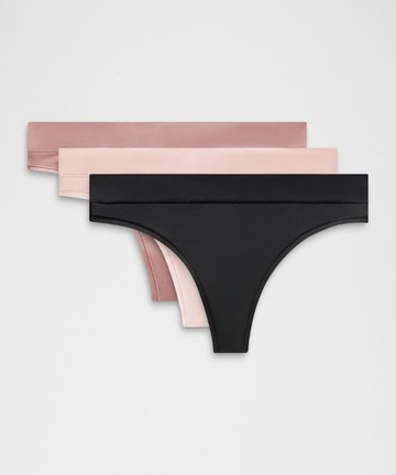 UnderEase Mid-Rise Thong Underwear 3 Pack Updated Size XS