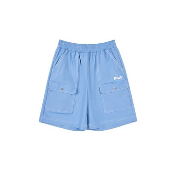 FILA KIDS 童平織短褲-藍色 1SHA-4706-BU