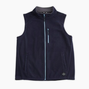 ADISI 男雙層超細纖維抗風保暖背心AV2321085 (S-2XL) 青黛藍刷毛 輕抗風 輕量 彈性 透氣